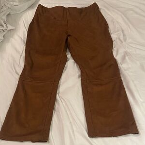 Lysse faux suede elastic waist slimming pants leggings size Large L nwot